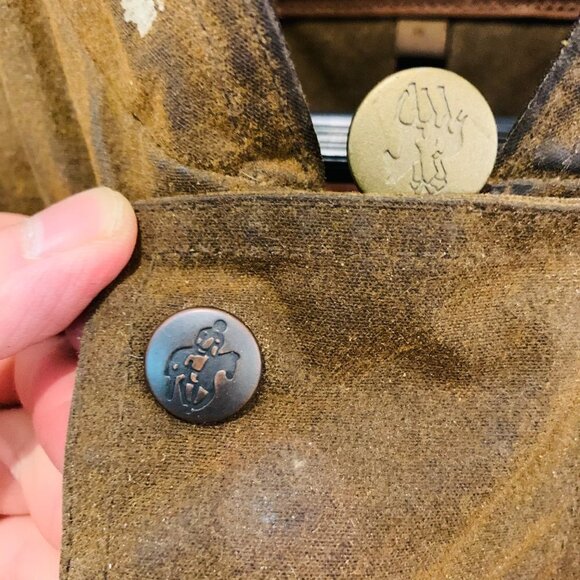 Vintage Outback Trading Company Men's Deer Hunter Brown Oilskin Vest Size XL - Picture 5 of 12